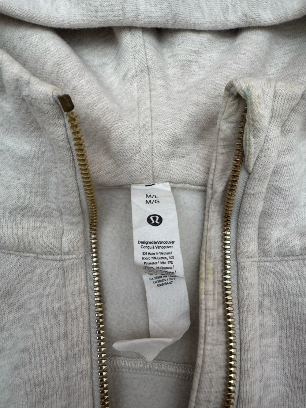 Lululemon Scuba Oversized Half-Zip Hoodie with Gold Zipper - Light Heathered Oat